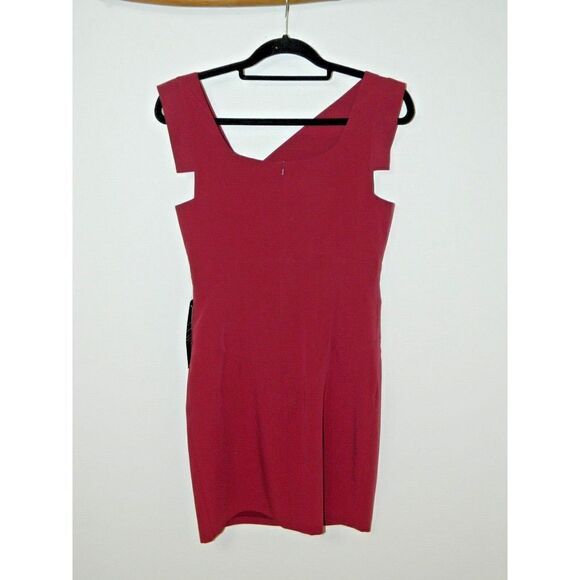Black Halo‎ Dress Size 6 Jackie O Burgundy Stretch Sheath - Picture 9 of 11
